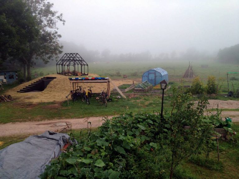 Elder's Hill structure surrounded in fog